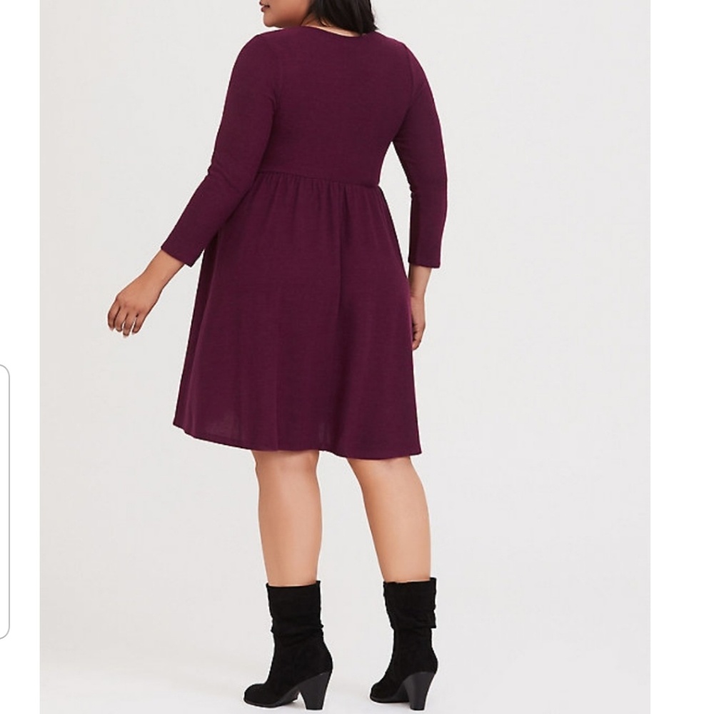 SUPER SOFT PLUSH BURGUNDY PURPLE BABYDOLL DRESS
